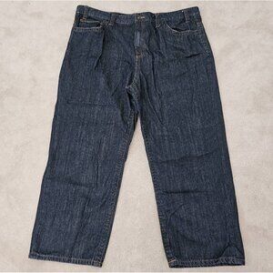 JF Relaxed Straight Blue Jeans Denim Dark Wash Mens 46x29 (42x27 Actual) READ